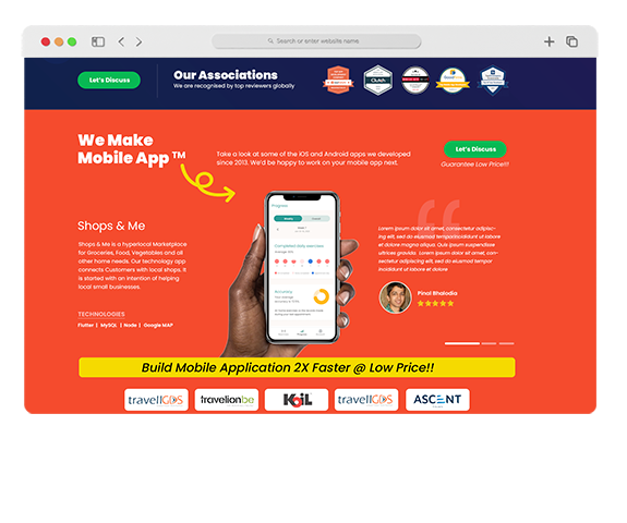 Landing Page Designing for Mobile App Development