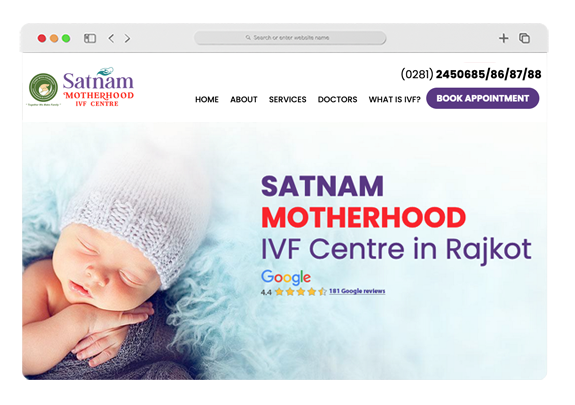Website designing and SEO Services for Satnam Motherhood IVF Centre in Rajkot Website designing and SEO Services for Satnam Motherhood IVF Centre in Rajkot